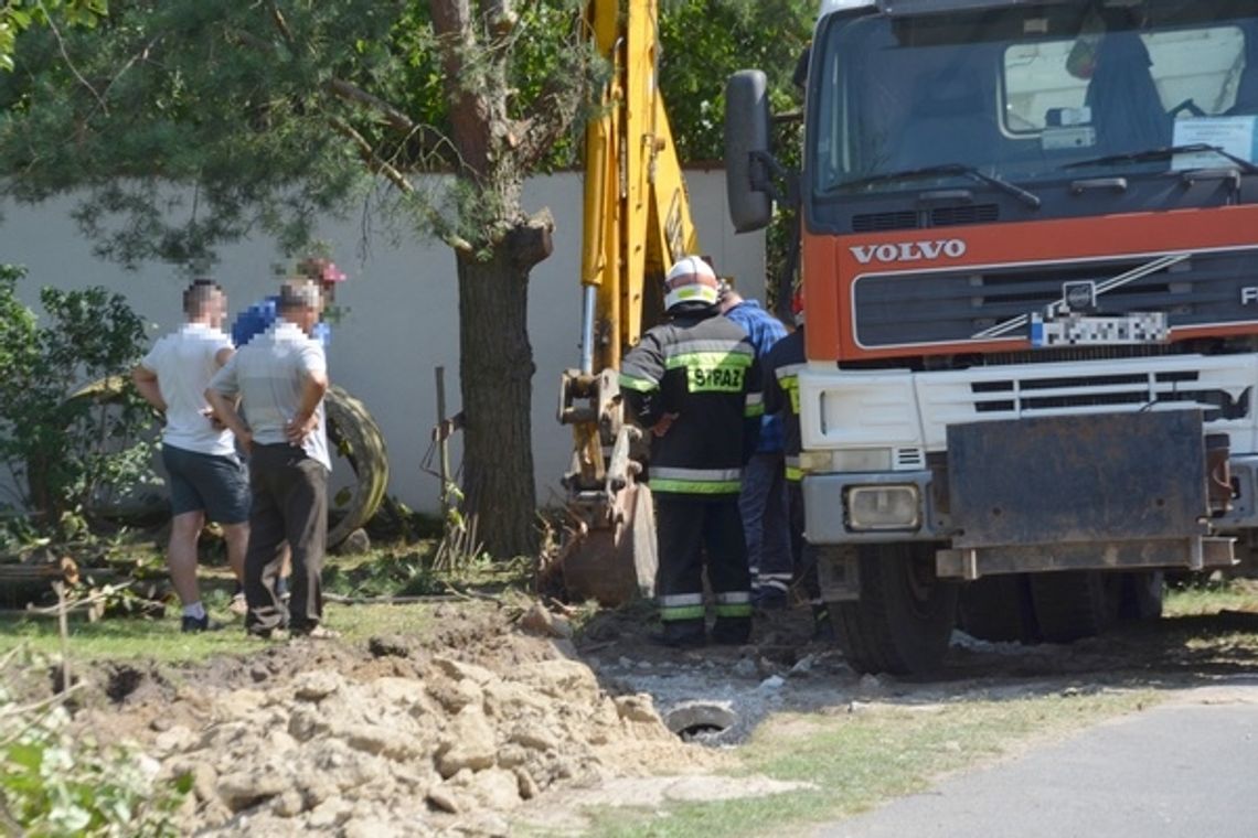 Rozszczelniona rura z gazem w Woli Rębkowskiej