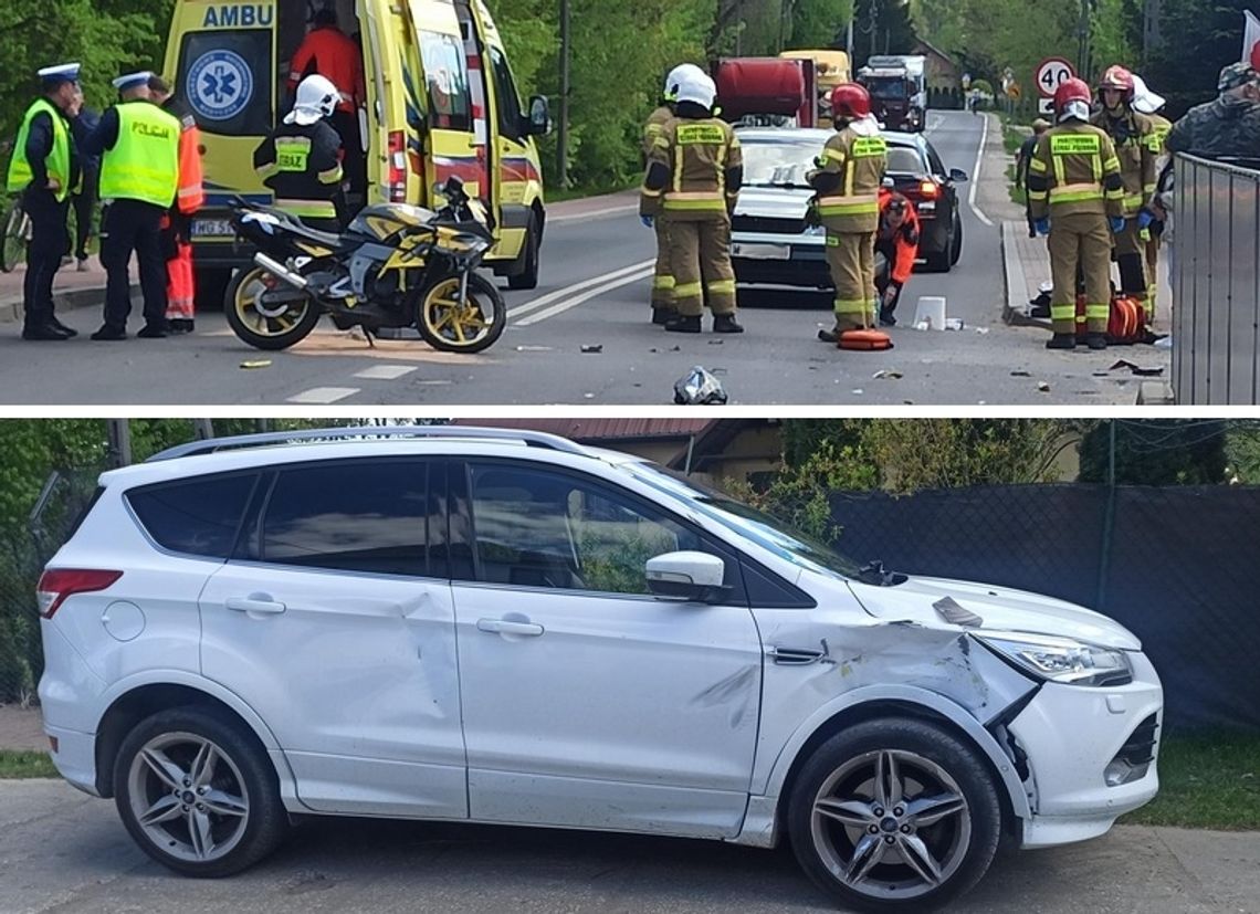 Trąbki: Wypadek z udziałem motocyklisty