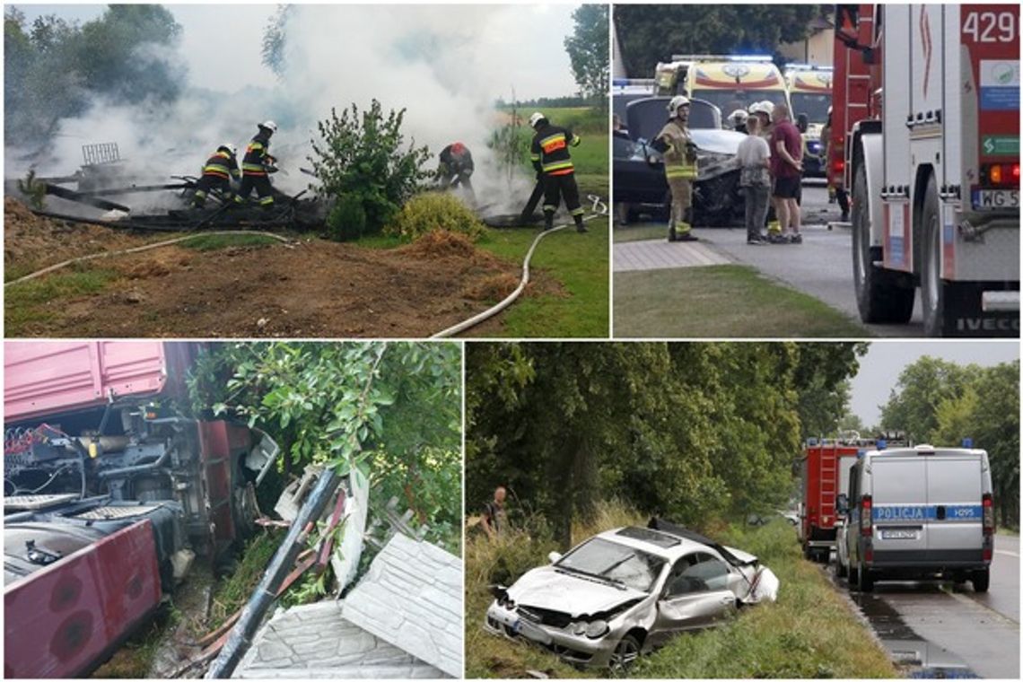 Trochę deszczu i są efekty. Wypadki i pożar