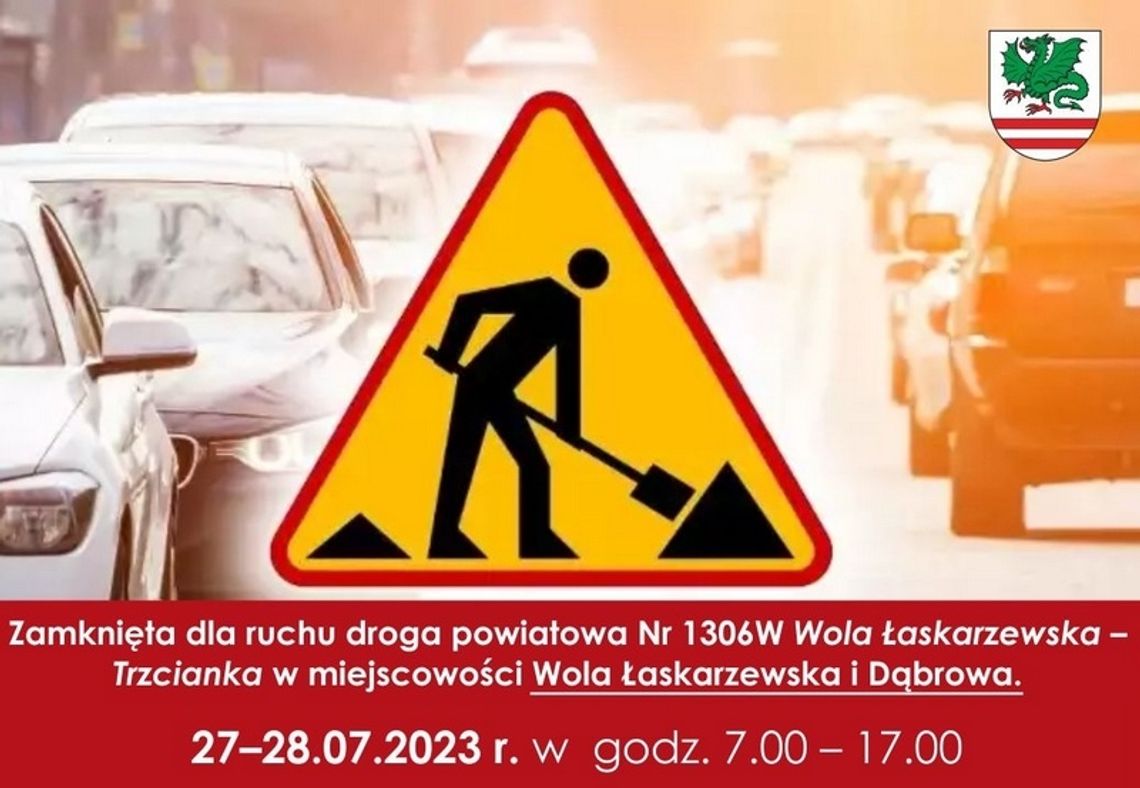 Uwaga! Zamknięte drogi powiatowe