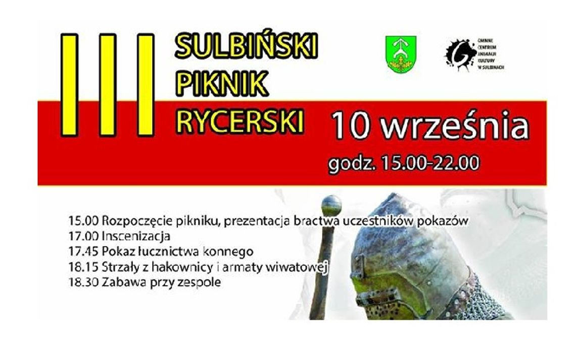 W niedzielę Piknik Rycerski w Sulbinach