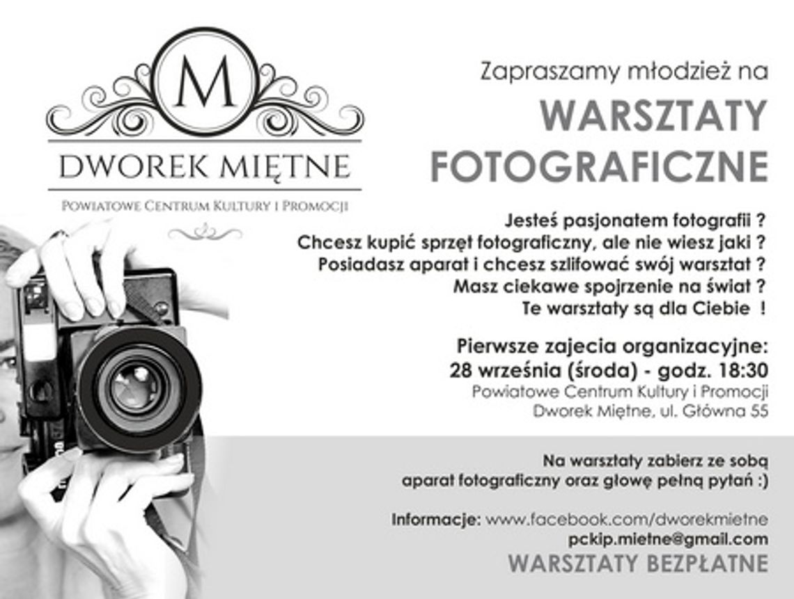 Warsztaty fotograficzne dla młodzieży w Miętnem