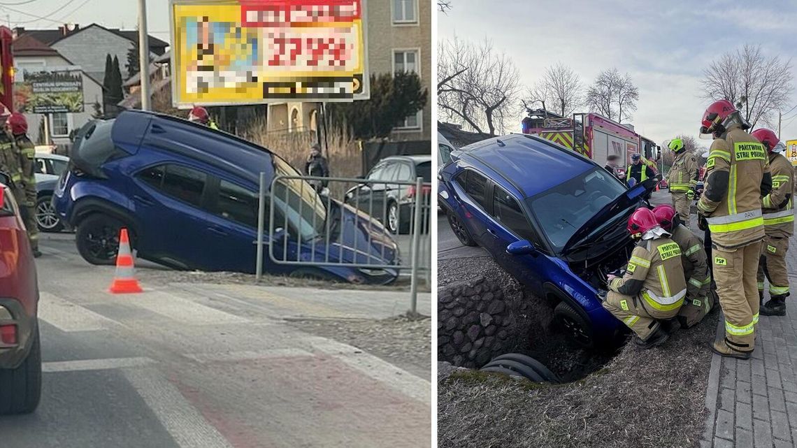 Wjechała toyotą do rowu. Dostała mandat