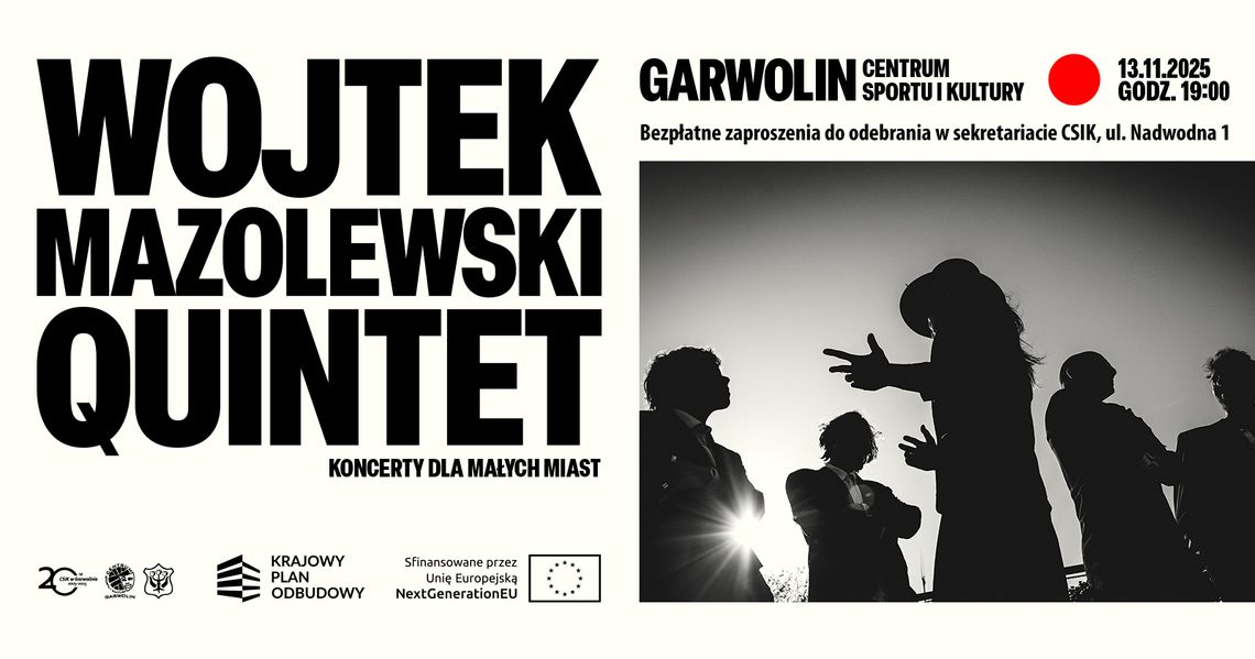 Wojtek Mazolewski Quintet zagra w Garwolinie!