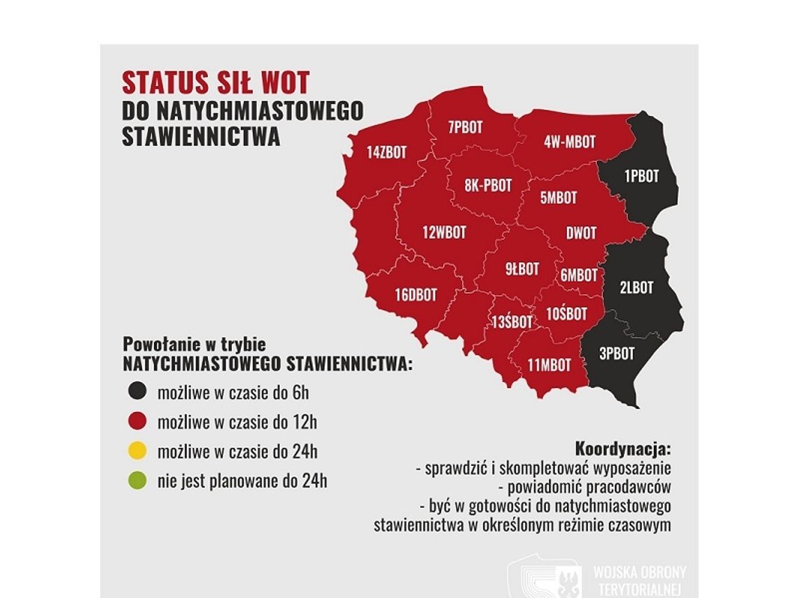 WOT: zmiana statusu do natychmiastowego stawiennictwa żołnierzy