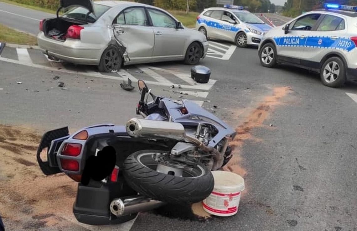 Wypadek motocykla. 16-latek w szpitalu