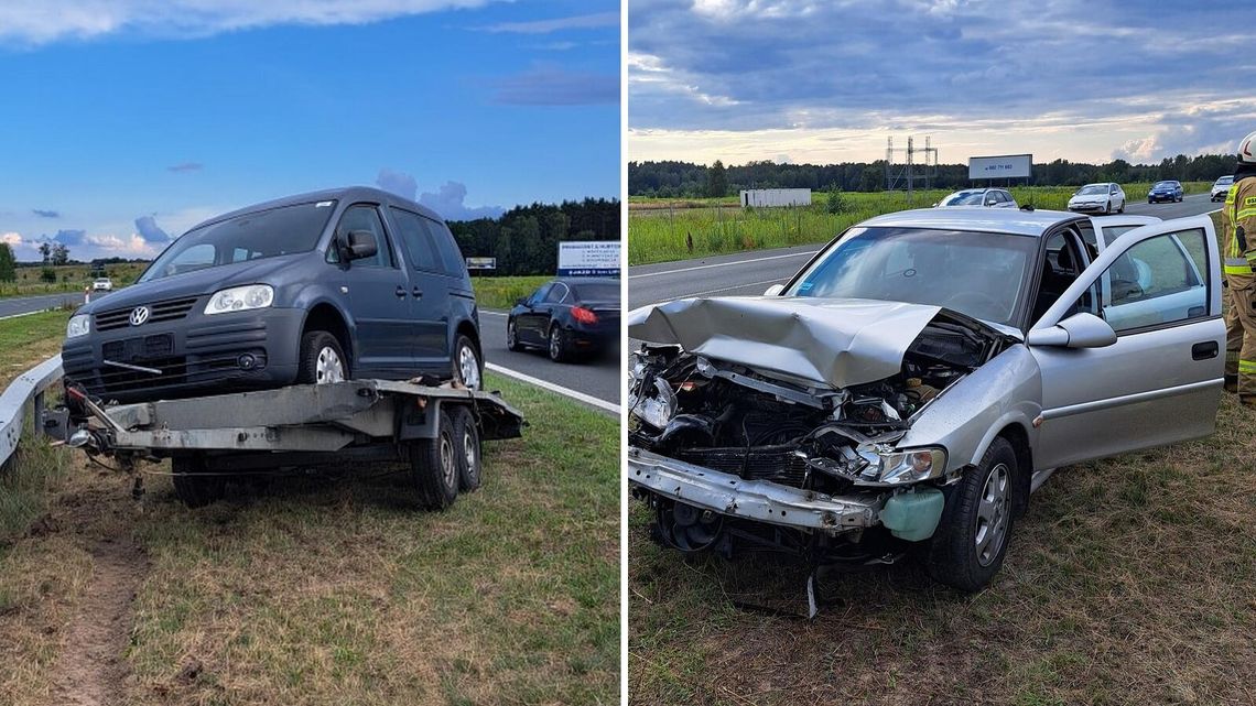 Wypadek na S17 w Gocławiu. Kierowca porzucił auto i uciekł