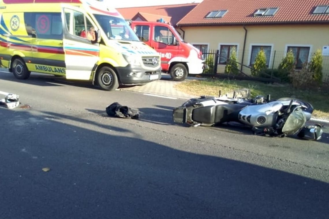 Wypadek z udziałem motocyklisty na DK 76