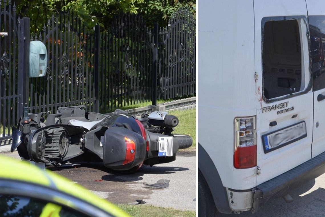 Wypadek z udziałem skutera w Uninie