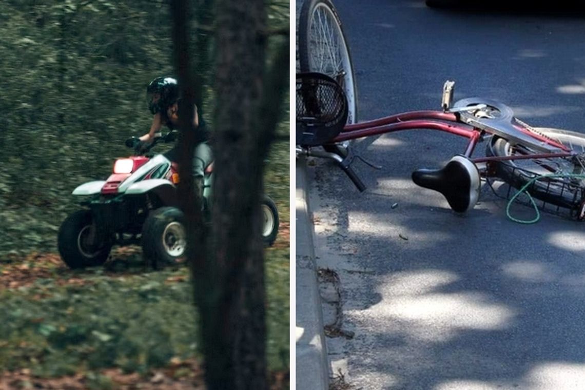 Wypadł z drogi quadem. Rowerem wjechał w auto