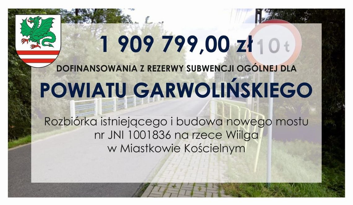 Z rezerwy ogólnej na rozbiórkę i budowę mostu na Wildze
