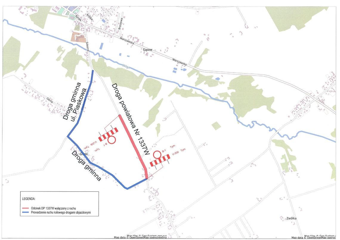 Zamkną drogę Miastków Kościelny – Ryczyska. Utrudnienia przez dwa dni Zamkną drogę Miastków Kościelny – Ryczyska. Utrudnienia przez dwa dni