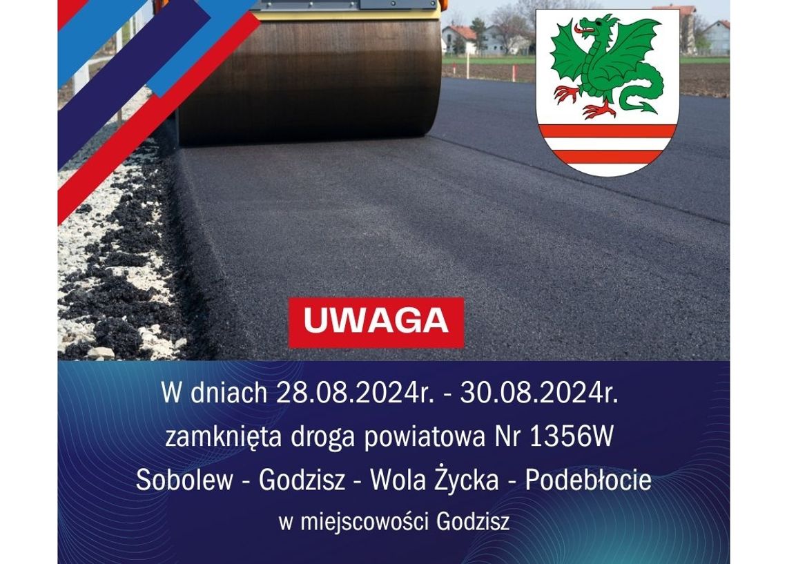 Zamknięta droga w gminie Sobolew