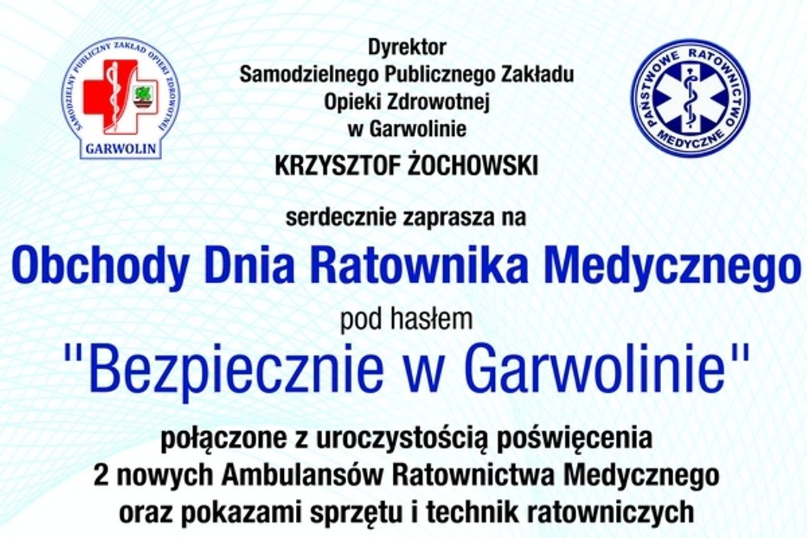 Zaproszenie na Obchody Dnia Ratownika Medycznego