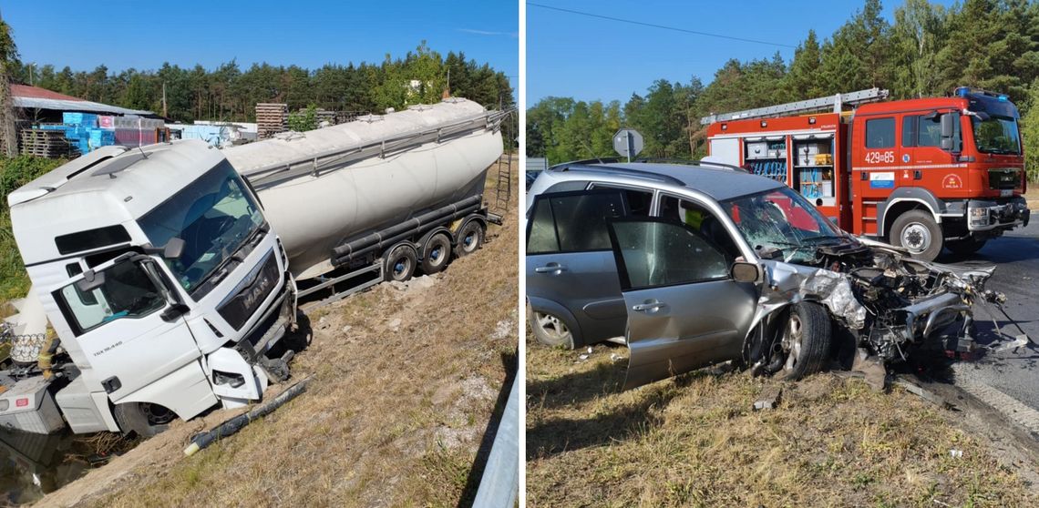 Zderzenie ciężarówki z osobówką w Wildze