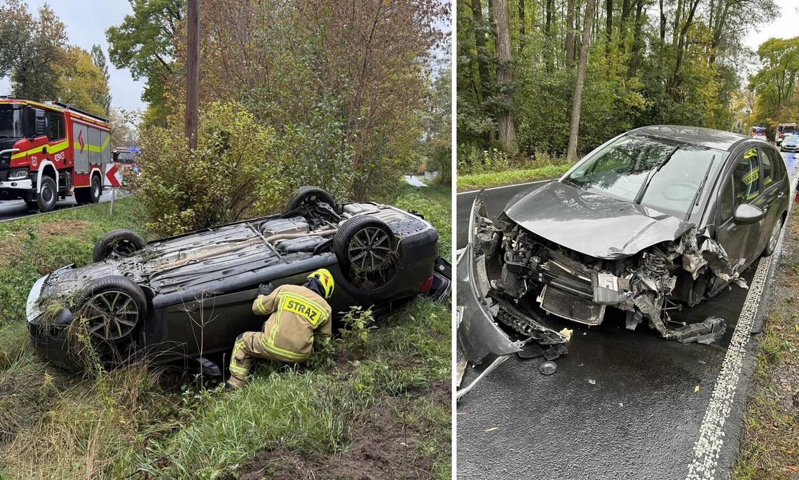 Zderzenie czołowe w Chrominie na DK76