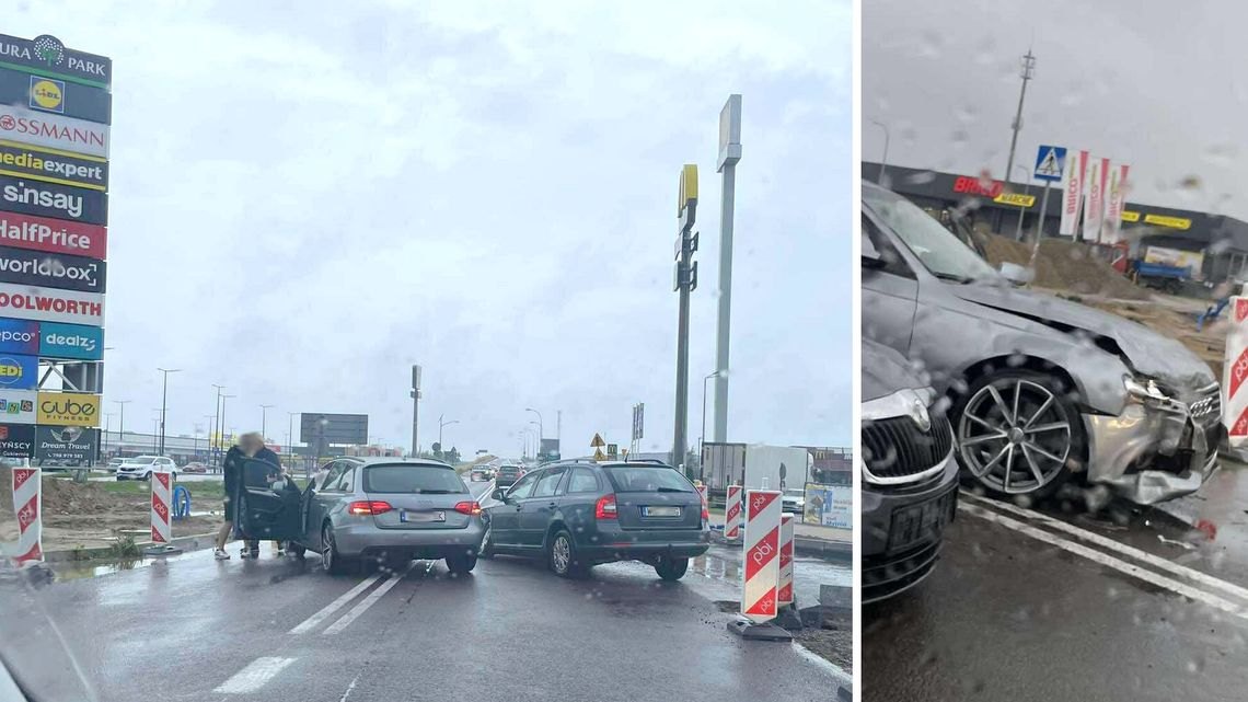 Zderzenie na budowie ronda Zderzenie na budowie ronda