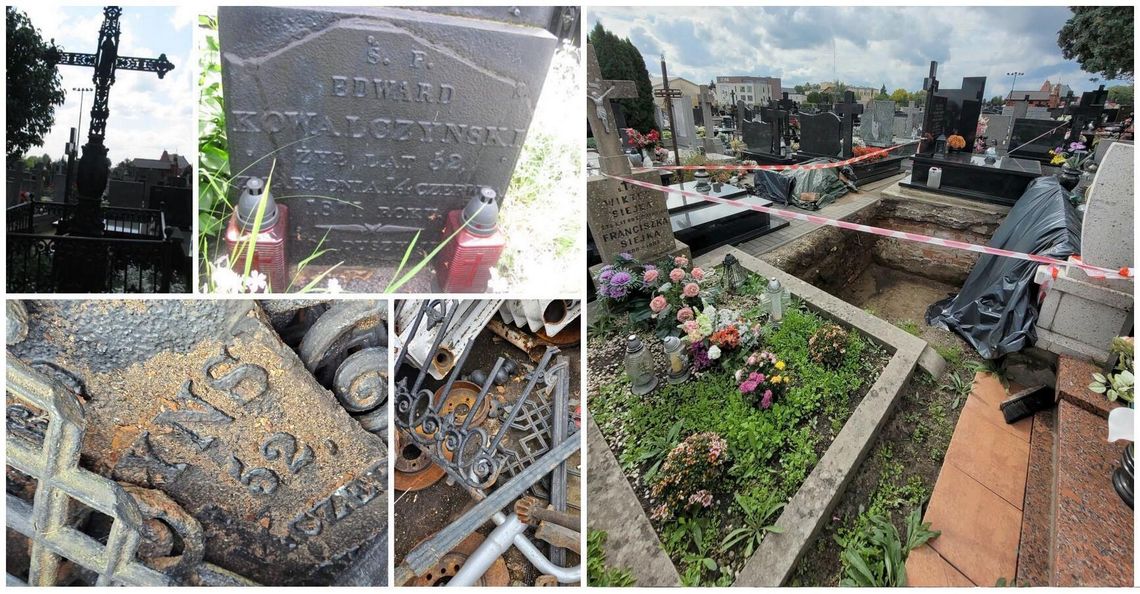 Zniknął zabytkowy nagrobek z garwolińskiego cmentarza. Jego elementy znaleziono na złomowisku