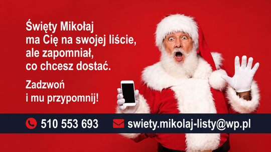 Ho! Ho! Ho! Święty Mikołaj puka do Waszych drzwi. Zarezerwuj termin!