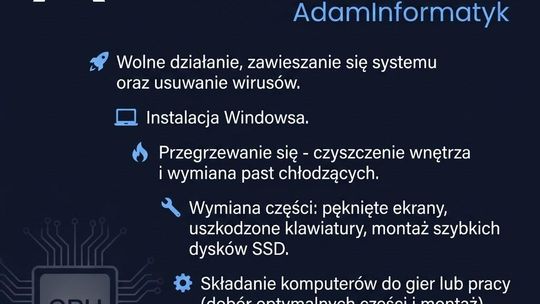 Serwis komputerów i laptopów – Garwolin AdamInformatyk Serwis komputerów i laptopów – Garwolin AdamInformatyk
