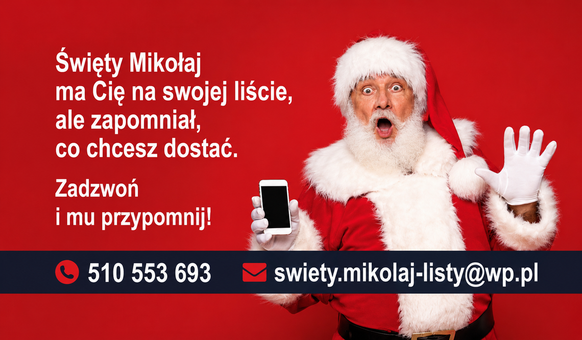 Ho! Ho! Ho! Święty Mikołaj puka do Waszych drzwi. Zarezerwuj termin! Ho! Ho! Ho! Święty Mikołaj puka do Waszych drzwi. Zarezerwuj termin!