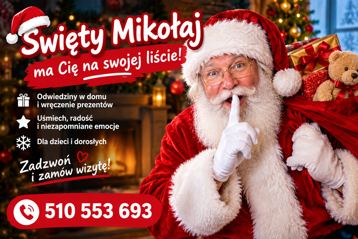 Ho! Ho! Ho! Święty Mikołaj puka do Waszych drzwi. Zarezerwuj termin! Ho! Ho! Ho! Święty Mikołaj puka do Waszych drzwi. Zarezerwuj termin!