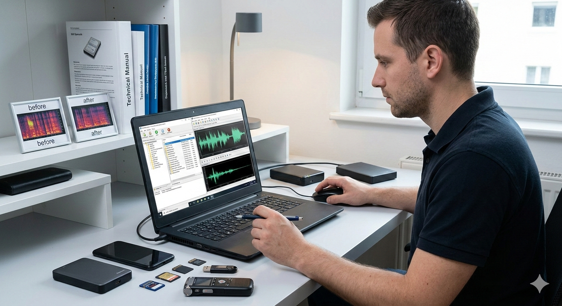 Odzyskiwanie i Poprawa Jakości Nagrań 📁 Dowody | Odszumianie | Ratunek Danych