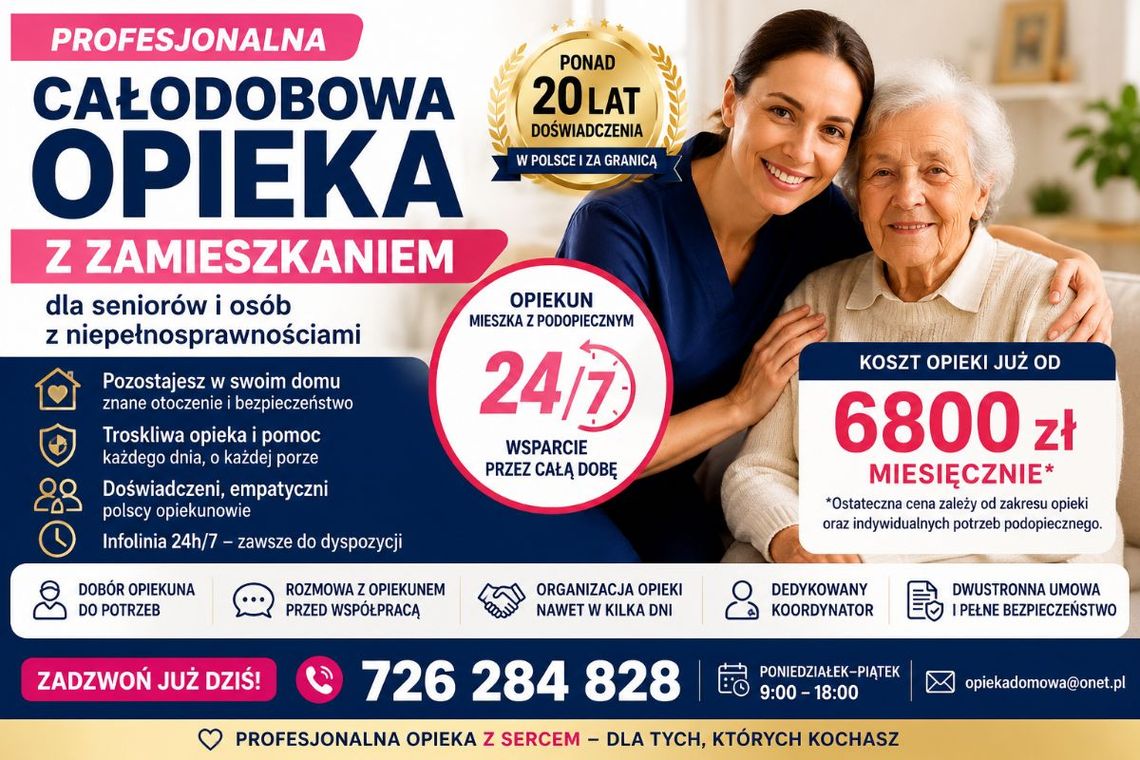 Opieka z zamieszkaniem całodobowa dla seniorów - sprawdzona firma z ponad 20-letnim doświadczeniem Opieka z zamieszkaniem całodobowa dla seniorów - sprawdzona firma z ponad 20-letnim doświadczeniem