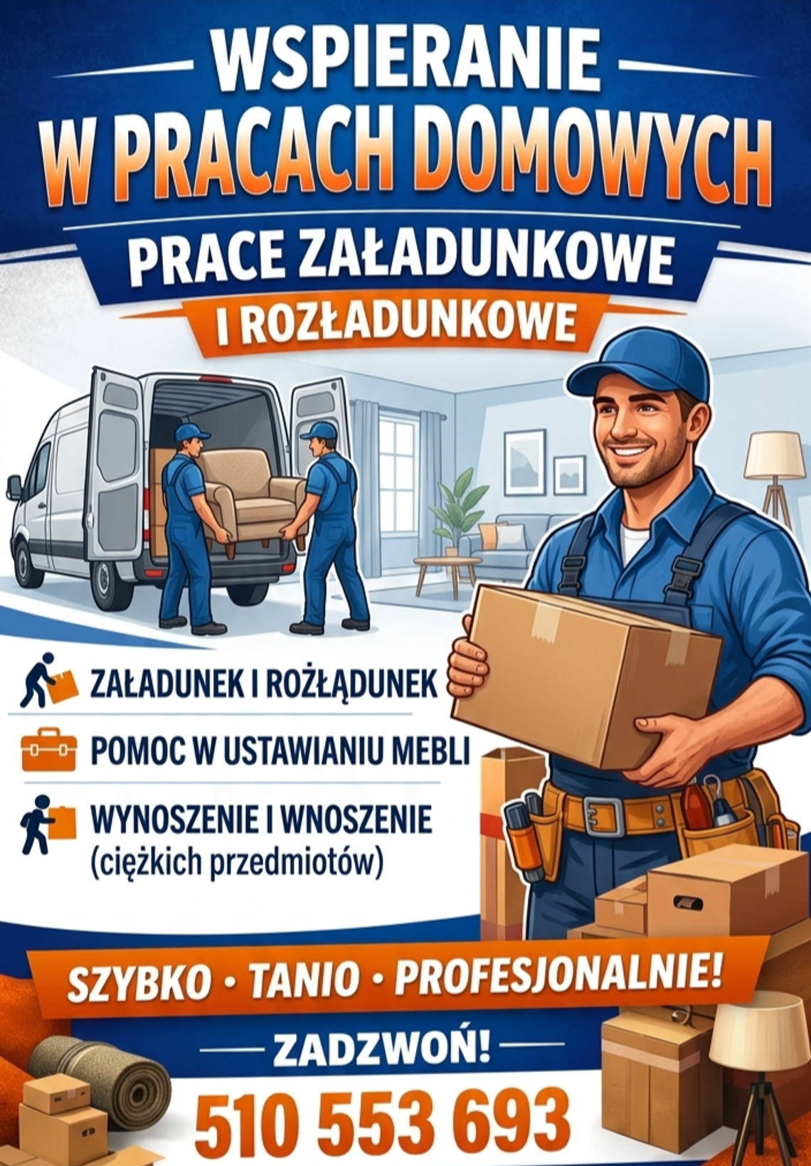 Pomoc przy rozładunku i przeprowadzkach – Teren Garwolina