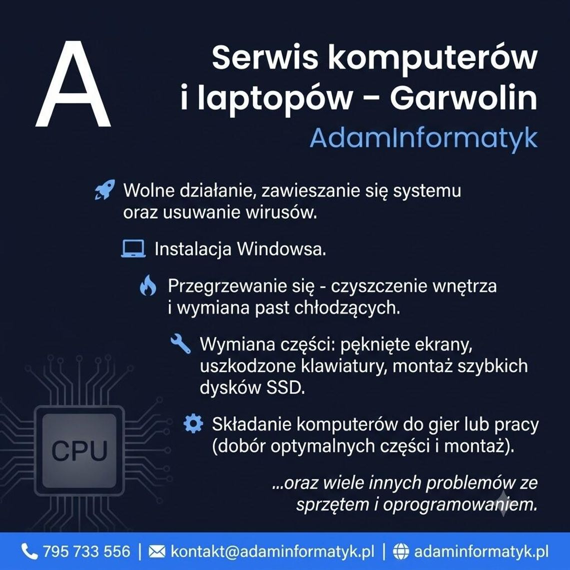 Serwis komputerów i laptopów – Garwolin AdamInformatyk