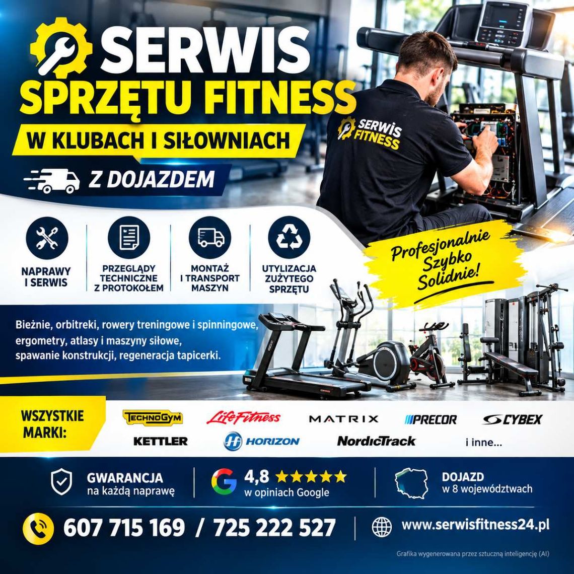 Serwis wyposażenia siłowni - naprawy, przeglądy, montaż Serwis wyposażenia siłowni - naprawy, przeglądy, montaż