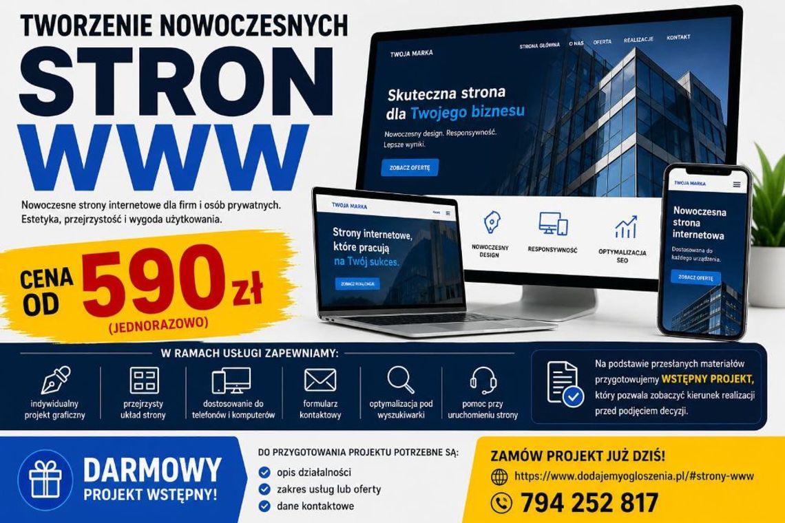 Strony internetowe z responsywnym designem – od 590 zł Strony internetowe z responsywnym designem – od 590 zł