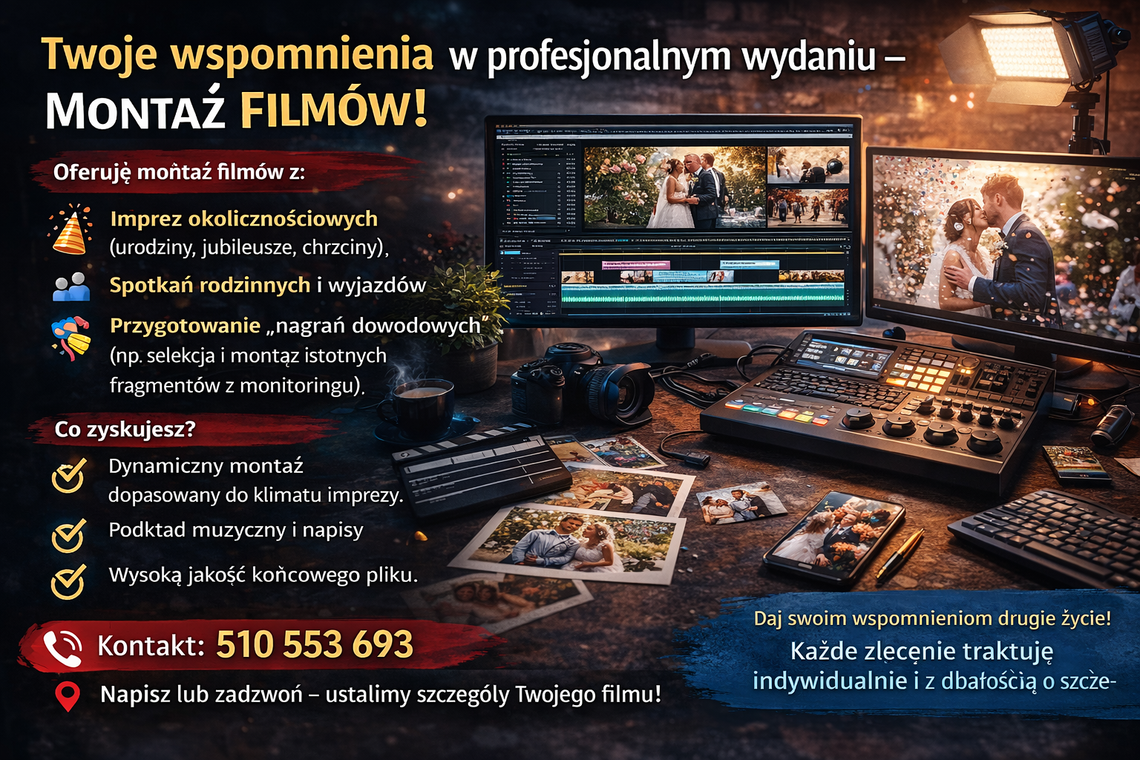 Twoje wspomnienia w profesjonalnym wydaniu – Montaż Filmów!