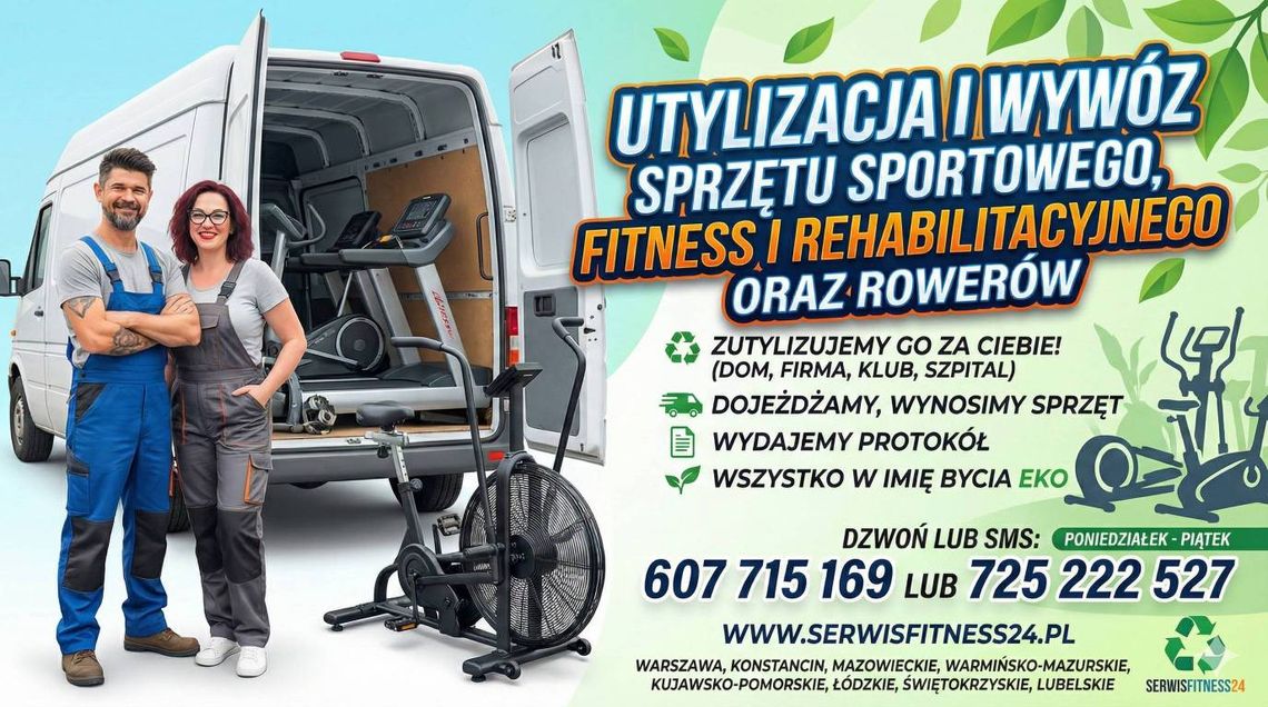 Utylizacja wywóz sprzętu sportowego fitness i rehabilitacyjnego oraz rowerów każdego typu