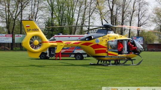 Helikopter na stadionie