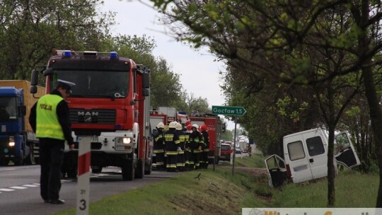 Wypadek na 17 w okolicach Gocławia