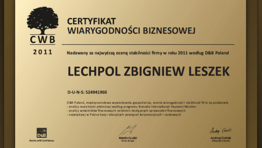 Lechpol ? wiarygodny biznesowo złoty orzeł