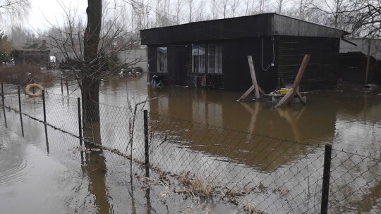 Błąd operatora koparki. Zalane posesje na Wiejskiej.