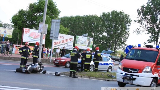 Wypadek w Garwolinie. Motocyklista w szpitalu