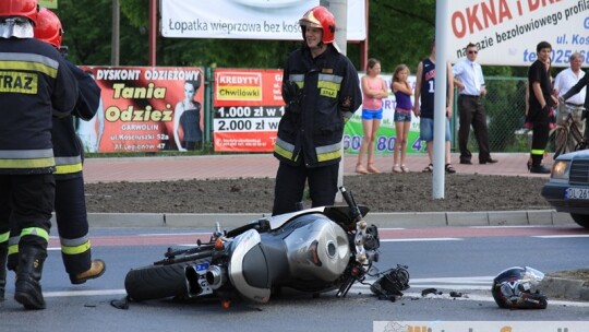 Wypadek w Garwolinie. Motocyklista w szpitalu