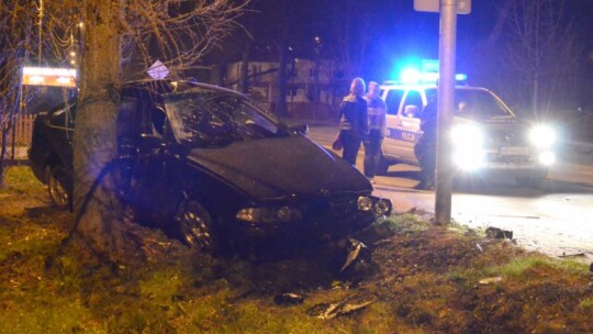 22-latek z bmw uderzył w drzewo