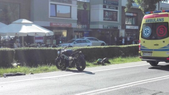 Zderzenie motocykla i osobówki