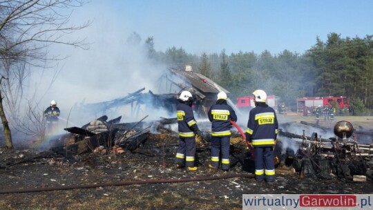 Pożar budynków gospodarczych w gm. Wilga