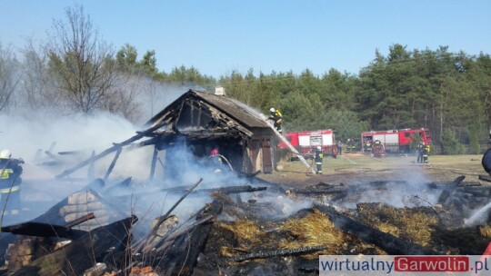 Pożar budynków gospodarczych w gm. Wilga