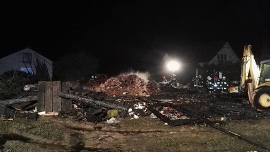 Pożar drewnianego budynku w Bączkach