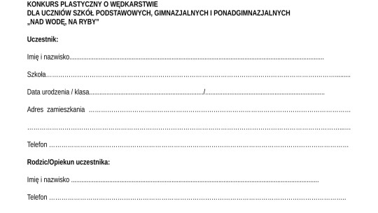 Zgłoś się do konkursu plastycznego ?Nad wodę, na ryby?