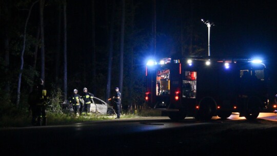 Pożar samochodu na DK 17