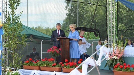 Z ks. Jerzym Popiełuszką na sztandarze