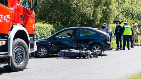 Wypadek motocyklisty w Oziemkówce