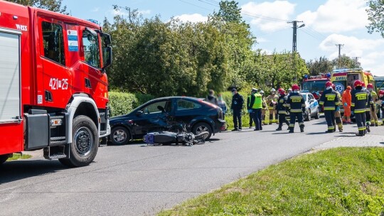 Wypadek motocyklisty w Oziemkówce